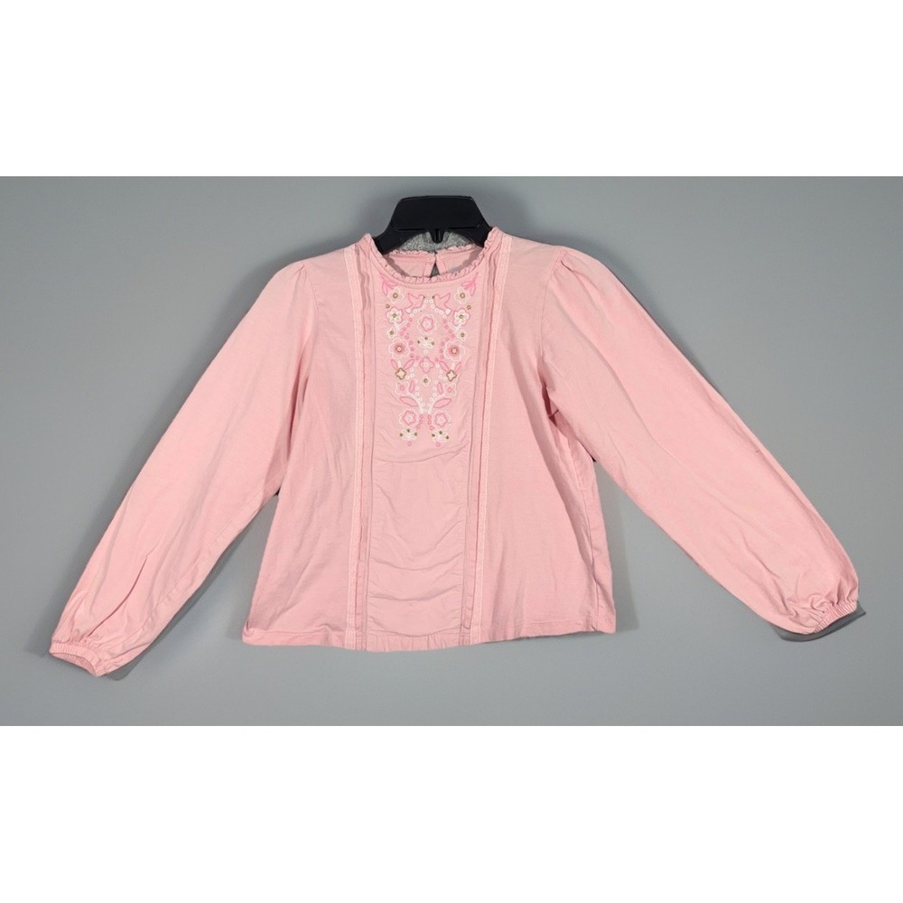 Mini Boden Pink Ruffle Collar Long sleeved Girls 11-12yr